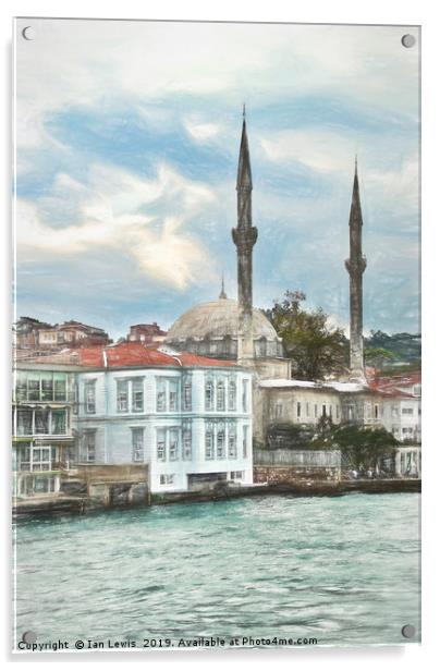 Bosporus Shoreline At Istanbul Acrylic by Ian Lewis