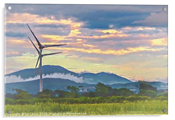 Wind Power And The Fells Acrylic by Ian Lewis
