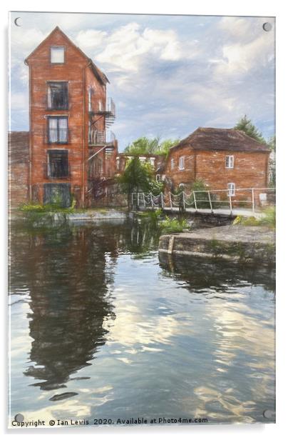 Canalside Living In Newbury Acrylic by Ian Lewis