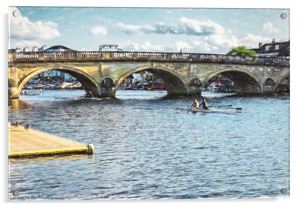 Racing Under Henley Bridge Acrylic by Ian Lewis