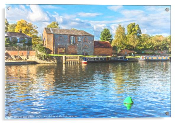 The Thames At Wallingford Impressionist Style Acrylic by Ian Lewis