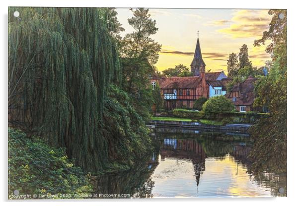 Thames Backwater at Whitchurch Acrylic by Ian Lewis