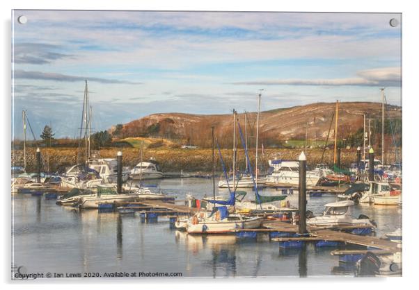 The Marina At Conwy Acrylic by Ian Lewis