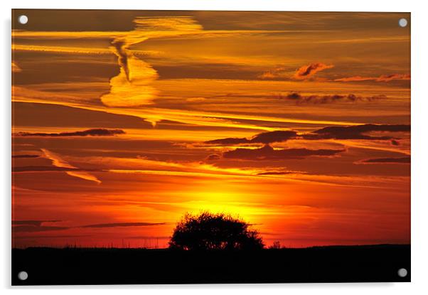 Cley Sunset Acrylic by Paul Betts