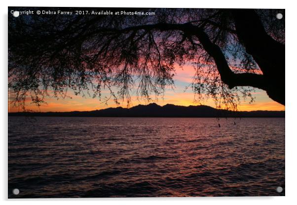 Sunset on Havasu Acrylic by Debra Farrey