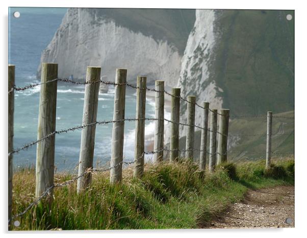 Lulworth On The Dorset Coastline Acrylic by Noreen Linale