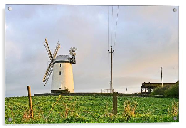 Ballycopeland Windmill Acrylic by Noreen Linale