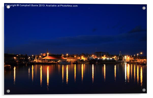 Arbroath Harbour at dusk Acrylic by Campbell Barrie