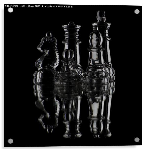 Glass Chess Acrylic by Heather Rowe
