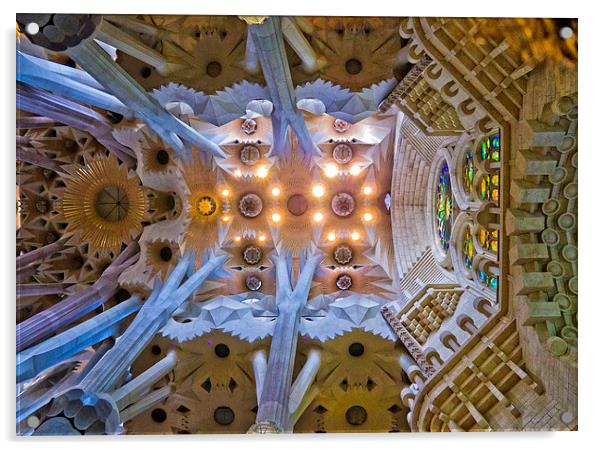  Ceiling found in La Sagrada Familla, Barcelona Acrylic by Hazel Powell