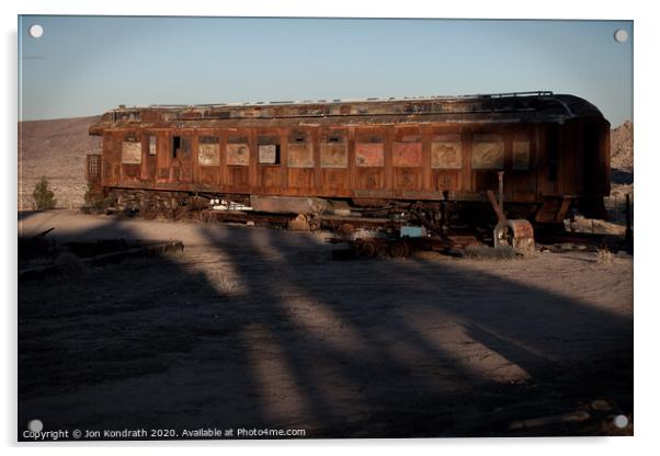 Abandoned Train Car Acrylic by Jon Kondrath