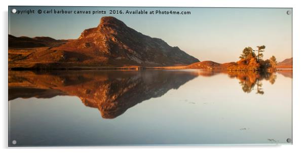 Llyn Cregennan sunset 2 Acrylic by carl barbour canvas