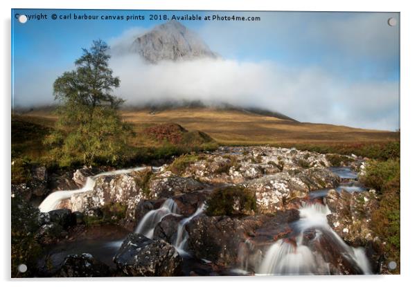 Buachaille Etive mor mist. Acrylic by carl barbour canvas