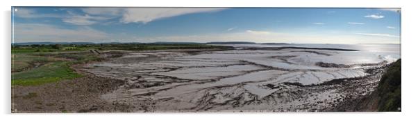 Clevedon coast panorama Acrylic by mark humpage