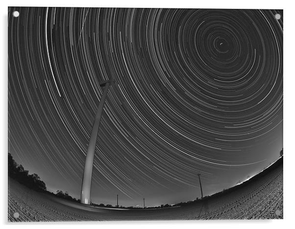 Wind turbine stars Acrylic by mark humpage