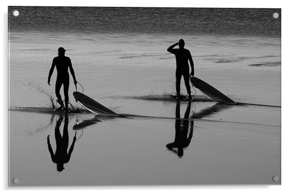 Surfers Severn Bore Acrylic by mark humpage