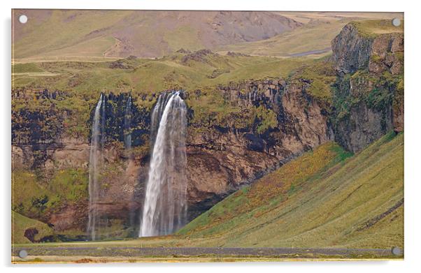 Iceland Waterfall Acrylic by mark humpage