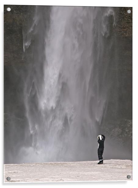 Iceland Waterfall Acrylic by mark humpage
