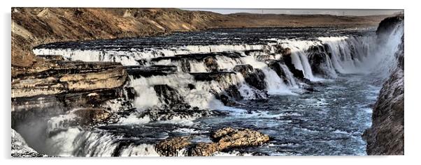 Gulfoss Falls Acrylic by mark humpage