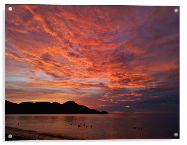 Costa Rica Sunset Acrylic by mark humpage