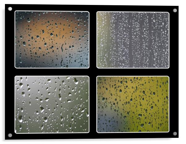 Raindrops on window Acrylic by mark humpage