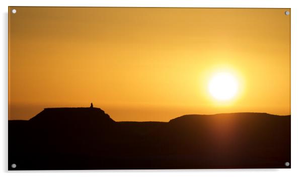 Golden sunrise in desert Acrylic by mark humpage