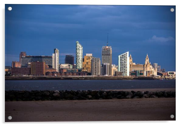 Liverpool Waterfront Acrylic by Peter Jarvis
