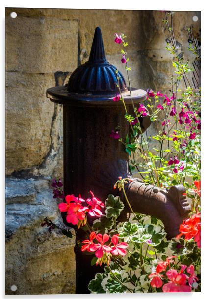 The Old Water Pump Acrylic by Peter Jarvis