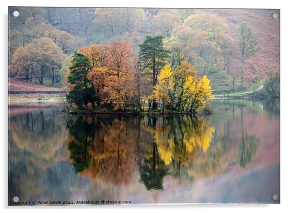 Autumn at Rydal Water Acrylic by Peter Jarvis