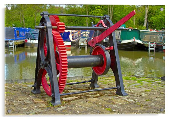 Winch at Braunston Colour Acrylic by Bill Simpson