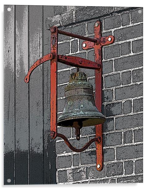 The Old Fire Bell Acrylic by Bill Simpson