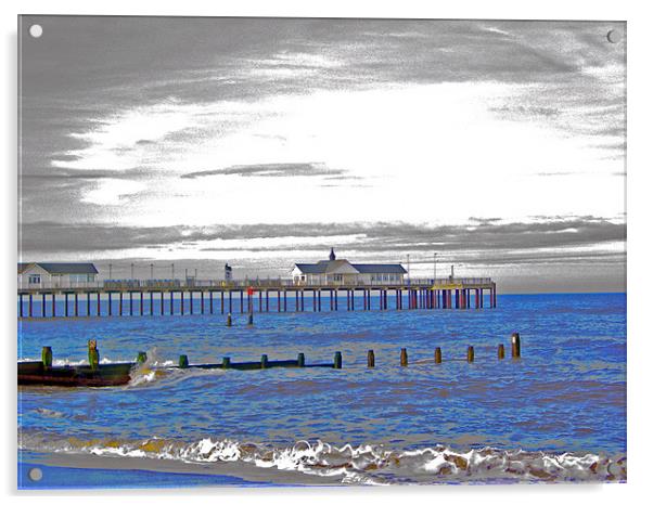 Southwold Pier Enhanced Acrylic by Bill Simpson