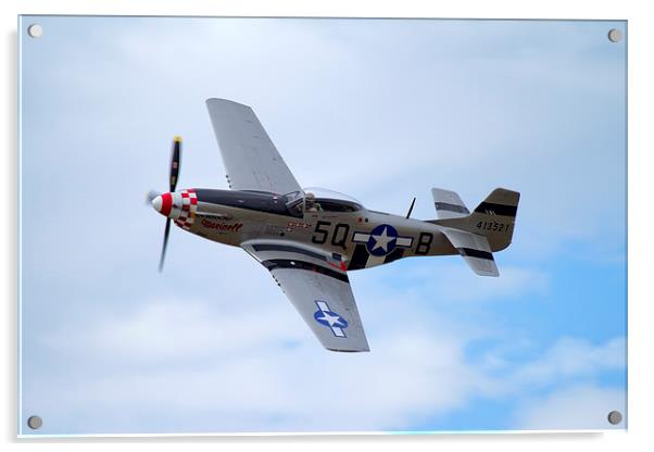 Mustang P51 Portrait Acrylic by Bill Simpson