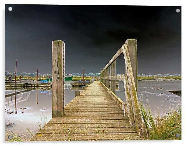 Walberswick Jetty Acrylic by Bill Simpson