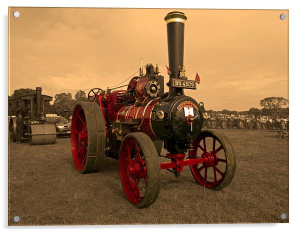 Steam Traction Engine Acrylic by Bill Simpson