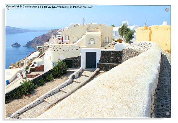 Oia Village, Santorini, Greece Acrylic by Carole-Anne Fooks