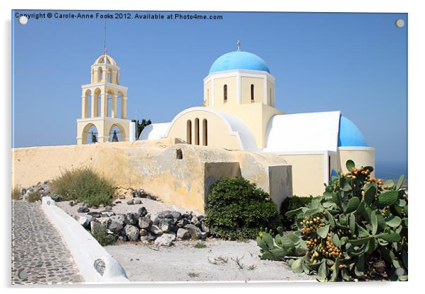 Church, Oia, Santorini, Greece Islands Acrylic by Carole-Anne Fooks