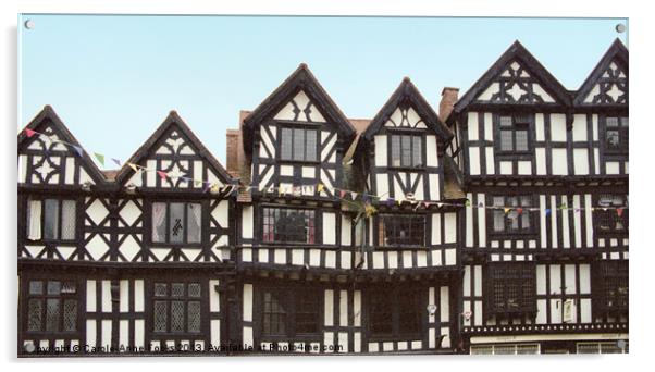 Ludlow Half Timbered Tudor Building Acrylic by Carole-Anne Fooks
