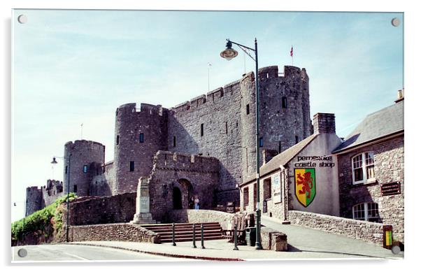 Pembroke Castle Pembroke-shire Wales Acrylic by Carole-Anne Fooks