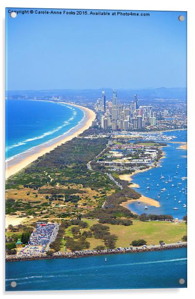  The Spit & Surfers Paradise Along the Gold Coast Acrylic by Carole-Anne Fooks