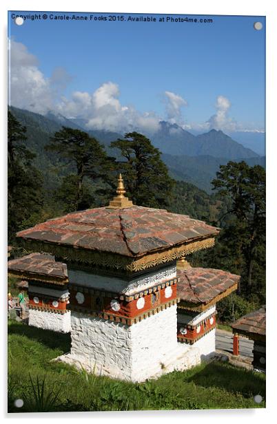  Memorial Site, Dochula Pass, Bhutan. Acrylic by Carole-Anne Fooks
