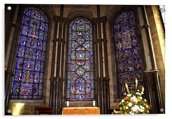   Stained Glass in Canterbury Cathedral Acrylic by Carole-Anne Fooks