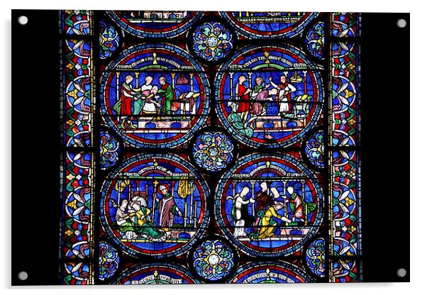    Stained Glass in Canterbury Cathedral Acrylic by Carole-Anne Fooks