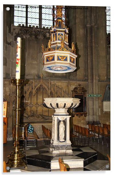  The Font Canterbury Cathedral Acrylic by Carole-Anne Fooks
