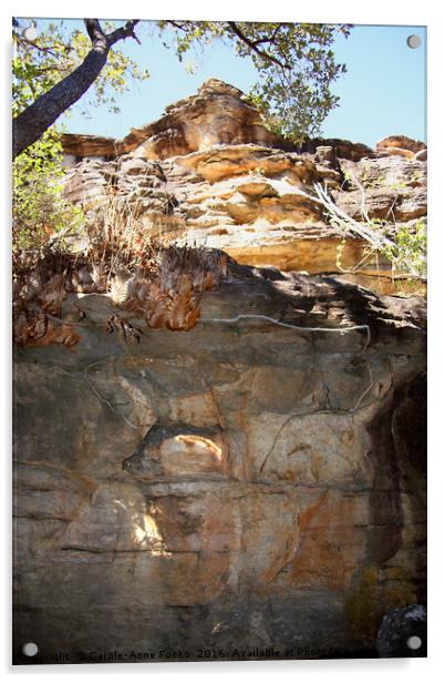 Aboriginal Rock Art in the Landscape Acrylic by Carole-Anne Fooks