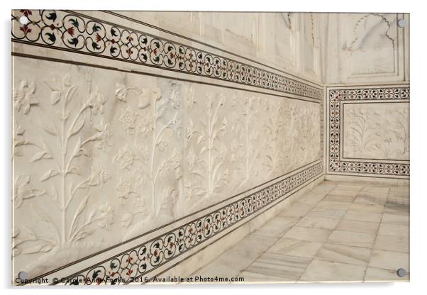 Taj Mahal Marble Inlay Acrylic by Carole-Anne Fooks