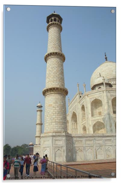 The Taj Mahal, Agra Acrylic by Carole-Anne Fooks