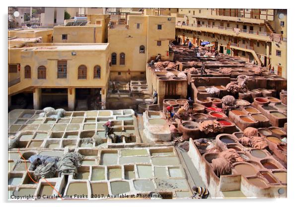 Leather Tannery Fes, Morocco Acrylic by Carole-Anne Fooks