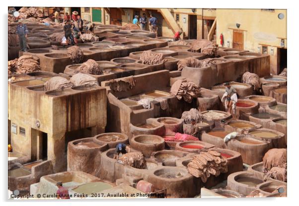 Leather Tannery in Fes Acrylic by Carole-Anne Fooks