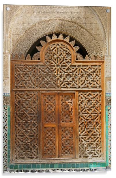 Medersa Bou Inania, Fes, Morocco Acrylic by Carole-Anne Fooks